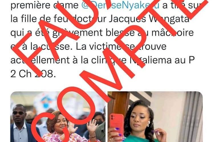 RDC/Intox : Sylvie Bongo victime de cybercriminalité, elle n’a jamais publié  un tweet sur l’une des gardes du corps de la première dame Denis Nyakeru