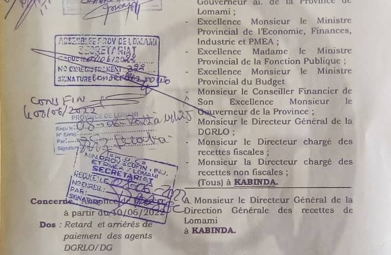 RDC/Lomami : Les agents et cadres de la Direction Générale des recettes de Lomami en grève