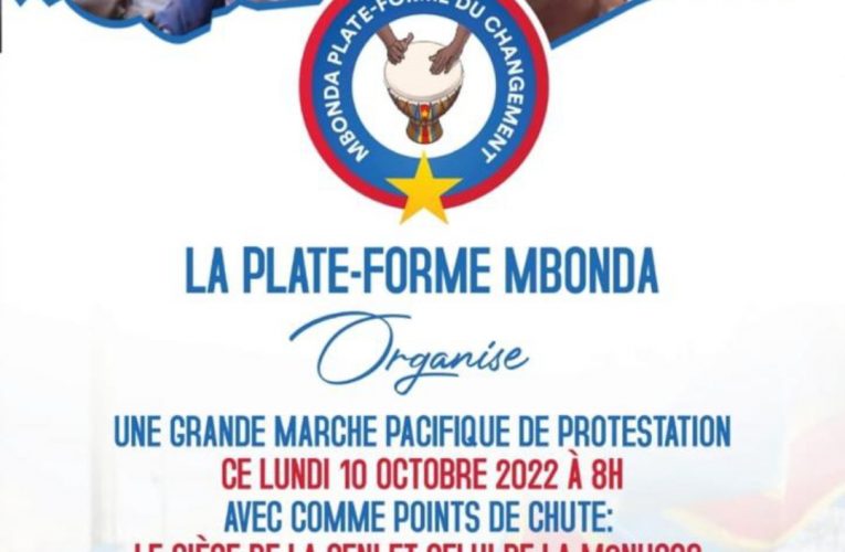 RDC/Élections-2023 : la plateforme politique de l’opposition « MBONDA » dans la rue ce 10 octobre pour exiger le calendrier électoral à la CENI