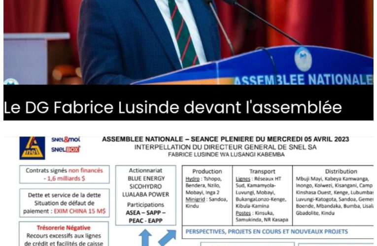 RDC/SNEL:Frabrice Lusinde a hérité d’un passif financier important avec 1,6 milliard USD de contrats signés non financés et une trésorerie négative de 125 millions USD