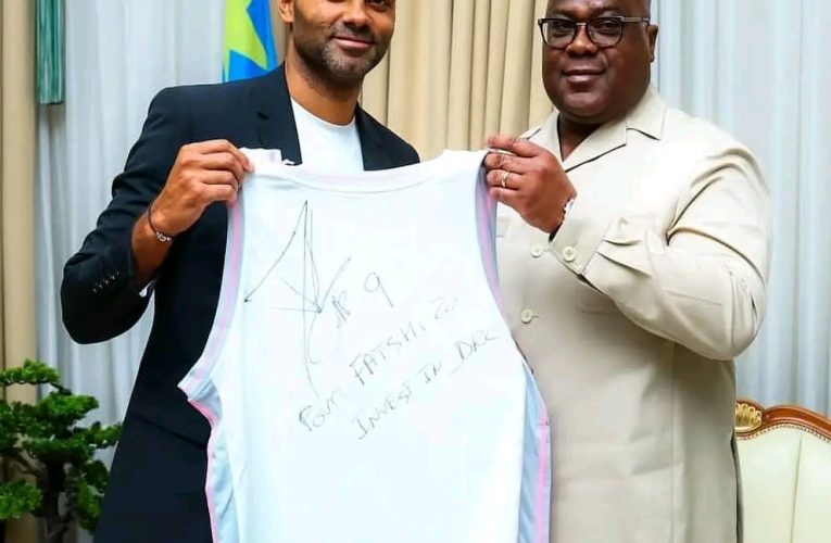 RDC/SPORTS : LE PRÉSIDENT FÉLIX TSHISEKEDI A REÇU L’ANCIEN BASKETTEUR FRANÇAIS TONY PARKER